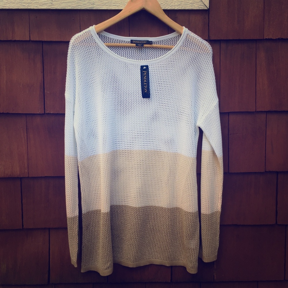 Pendleton cream mesh sweater size M